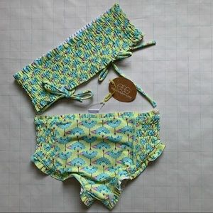 EGG by Susan Lazar NWT girls smocked top and bottom bikini 7Y
